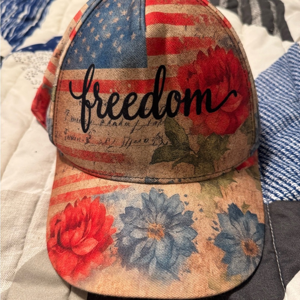 Patriotic Floral Freedom Cap